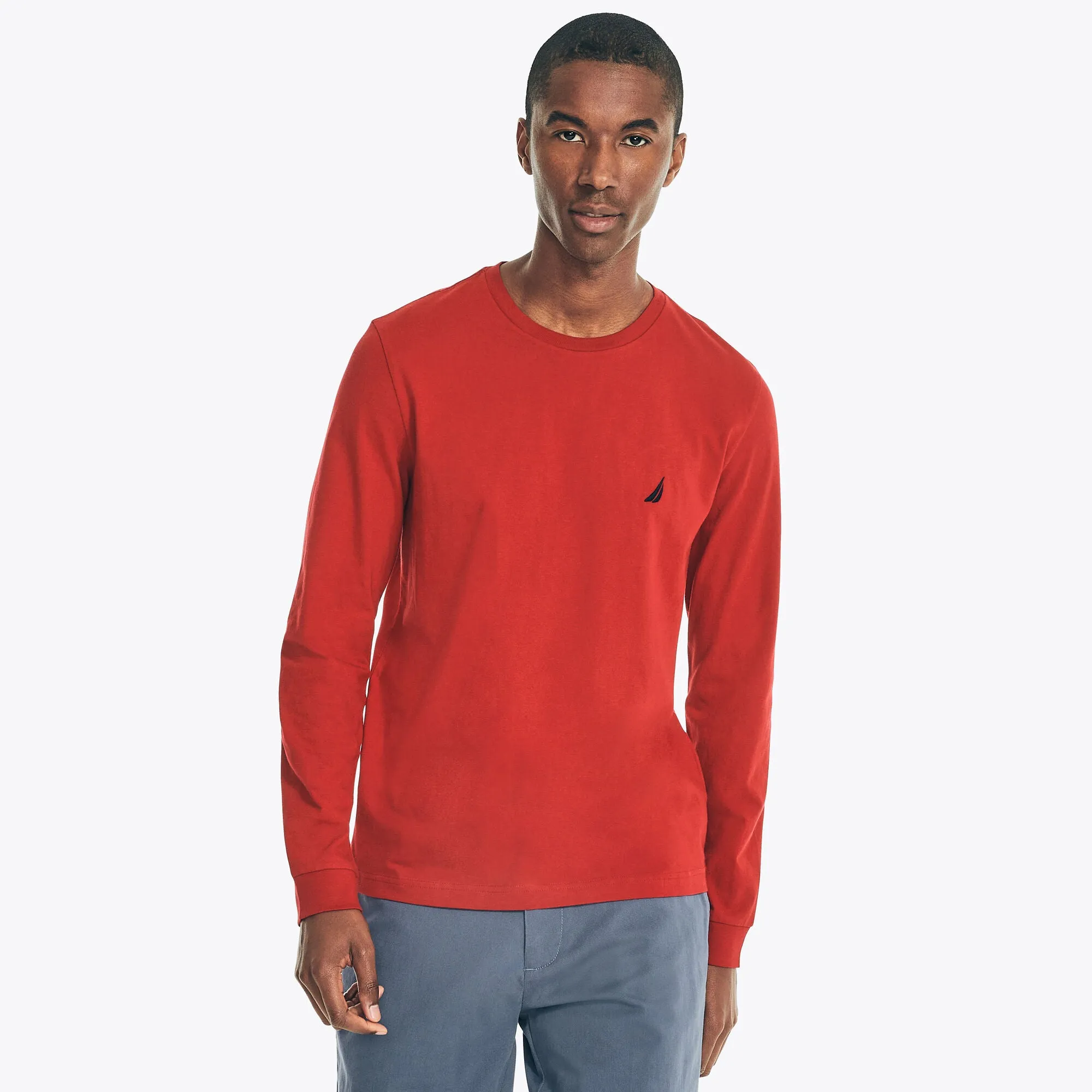 Nautica Mens Crewneck Long-Sleeve T-Shirt