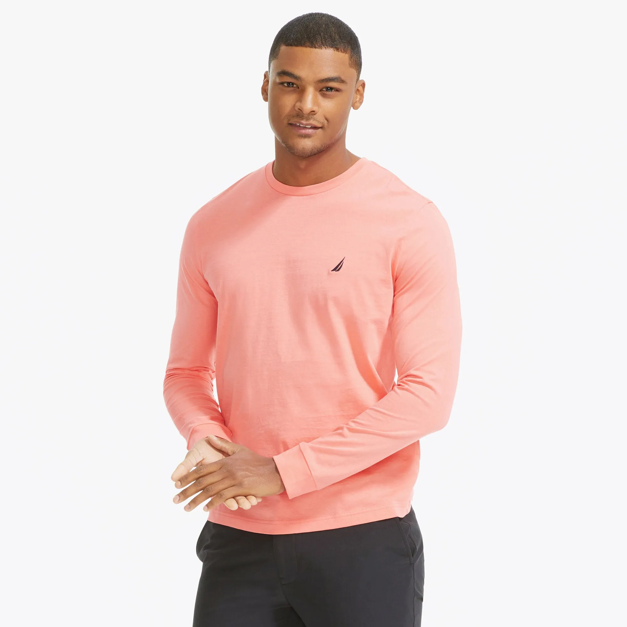 Nautica Mens Crewneck Long-Sleeve T-Shirt