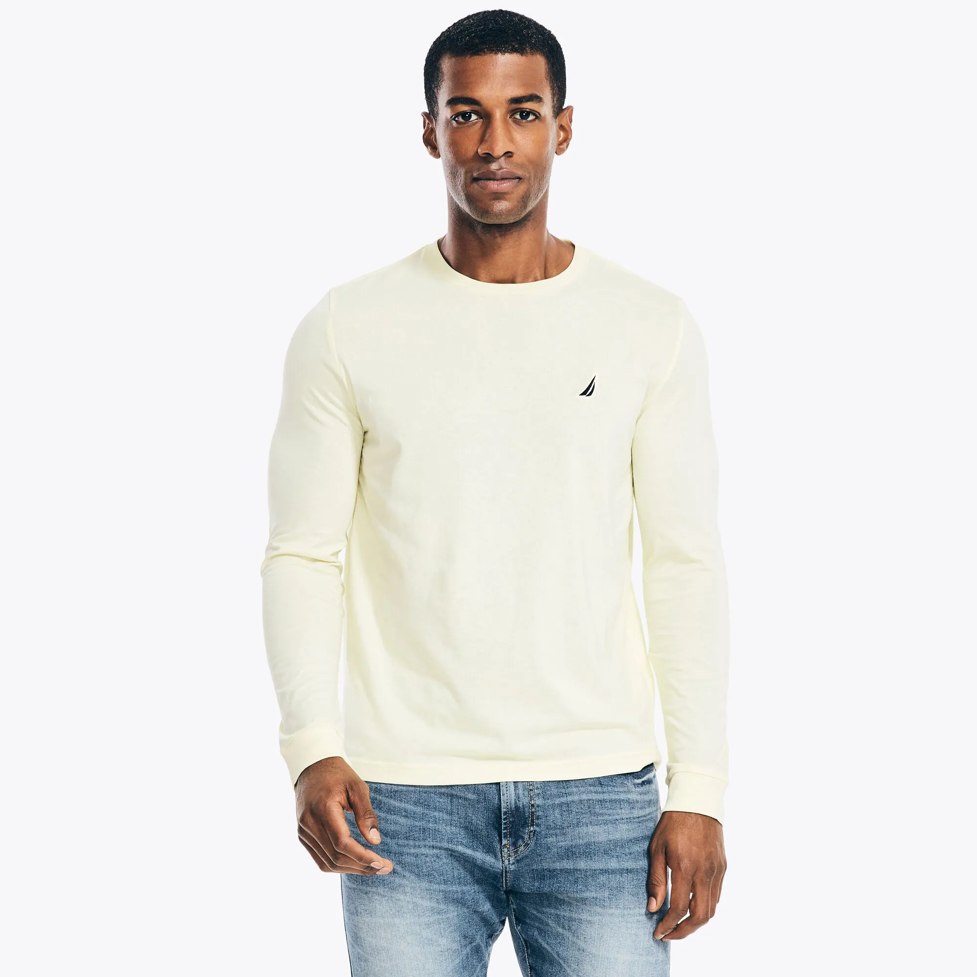 Nautica Mens Crewneck Long-Sleeve T-Shirt