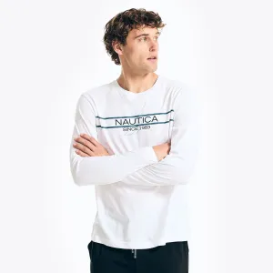 Nautica Mens Graphic Long-Sleeve Sleep T-Shirt
