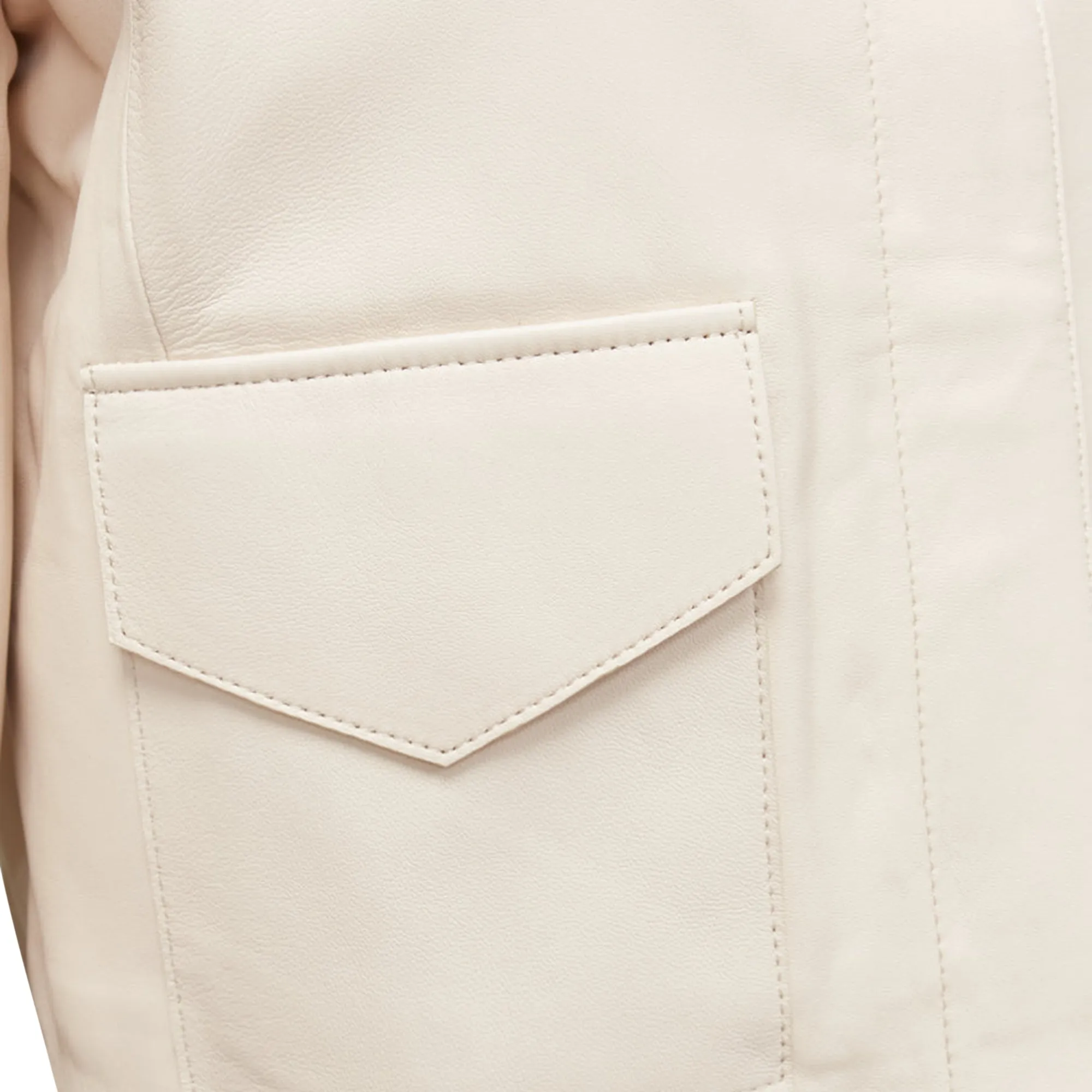 Nour Hammour lambskin minimal dual pocket cropped zip jacket