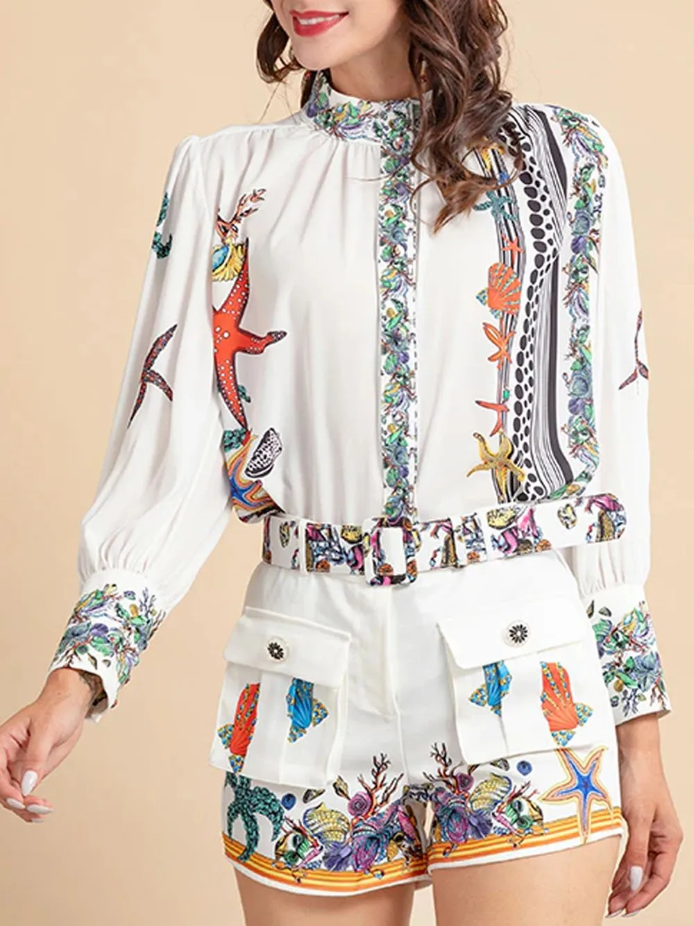 OHNATE Blouse & Shorts Set