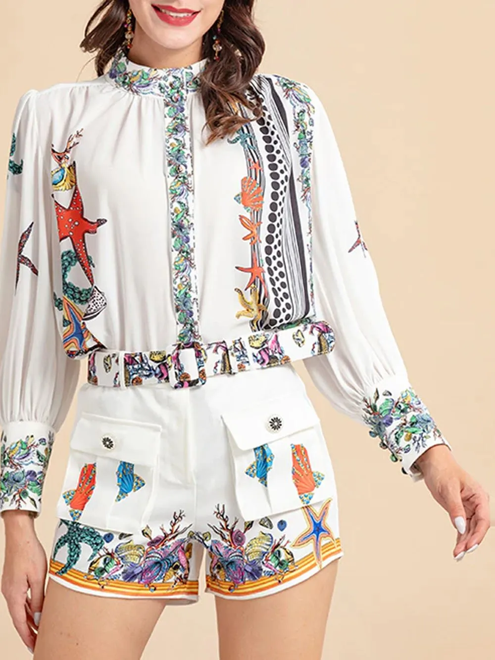 OHNATE Blouse & Shorts Set