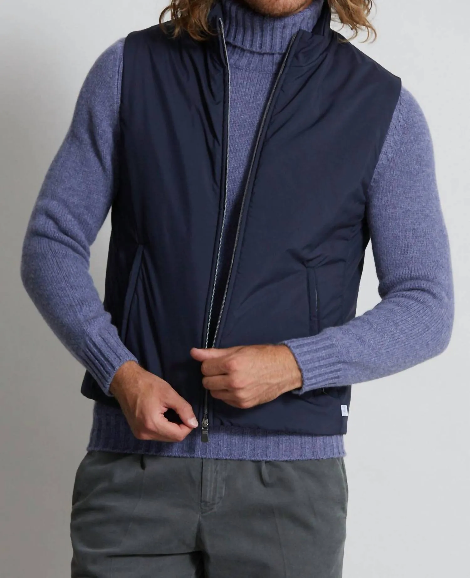 Olgiata Airstop Zip Vest In Navy
