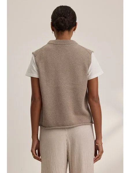 Paola Cap Sleeve Sweater Vest in Mink