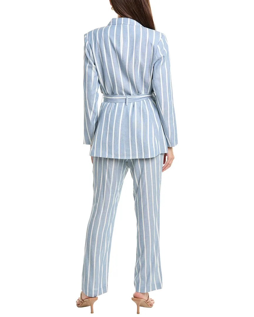 Pascale La Mode 2pc Linen-Blend Blazer & Pant Set