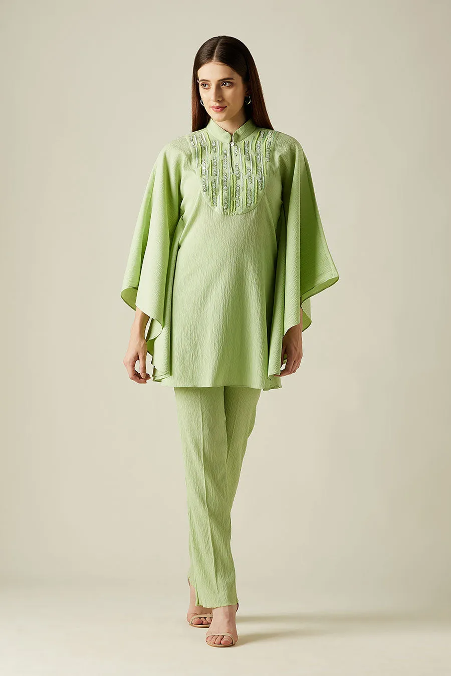 Pebble Green Kaftan & Pant Co-Ord Set