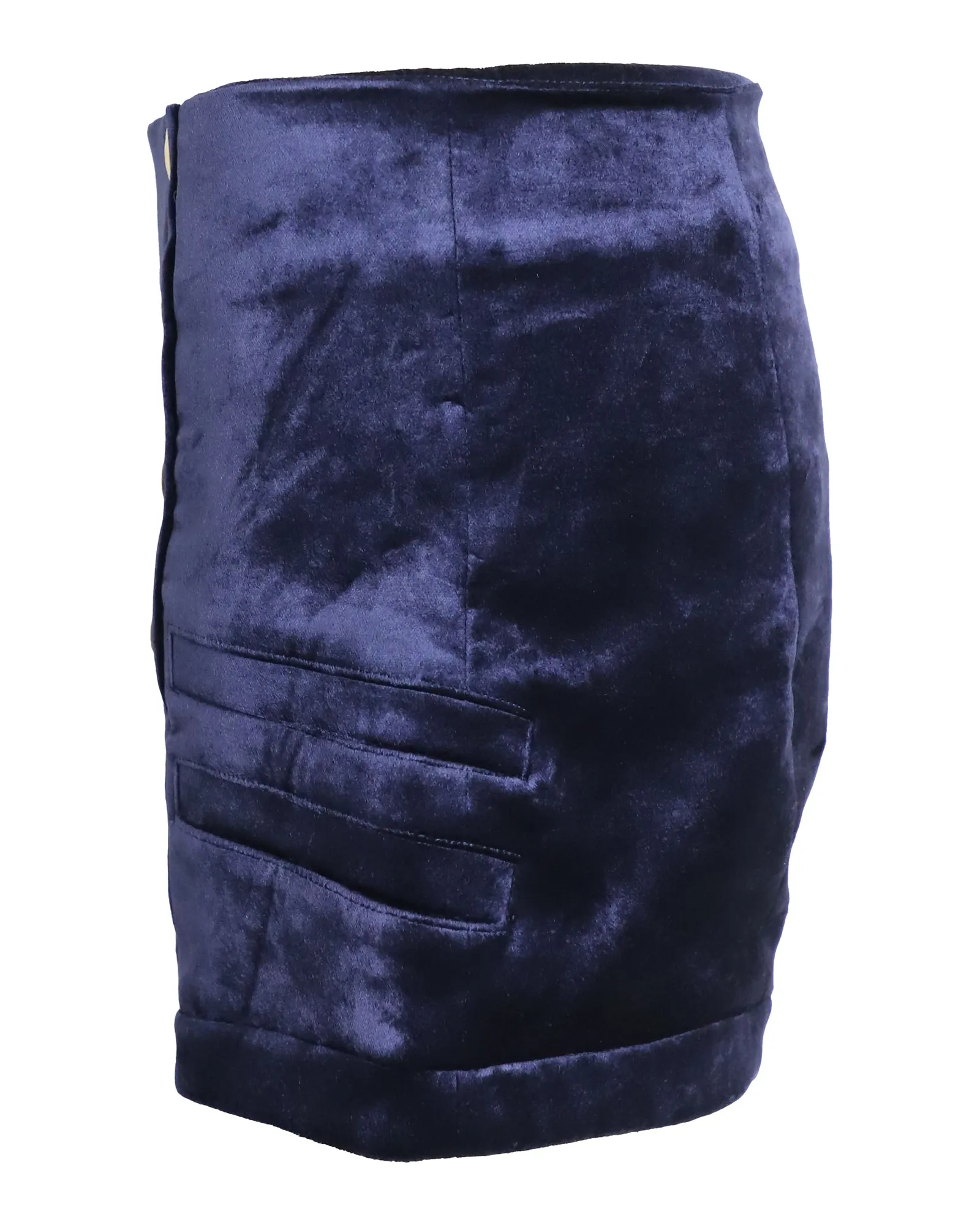 Pierre Balmain Military Blazer and Shorts Set in Blue Velvet