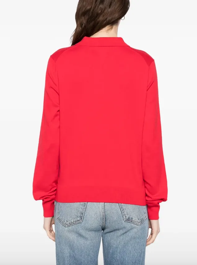Polo Ralph Lauren red cotton-blend polo cardigan