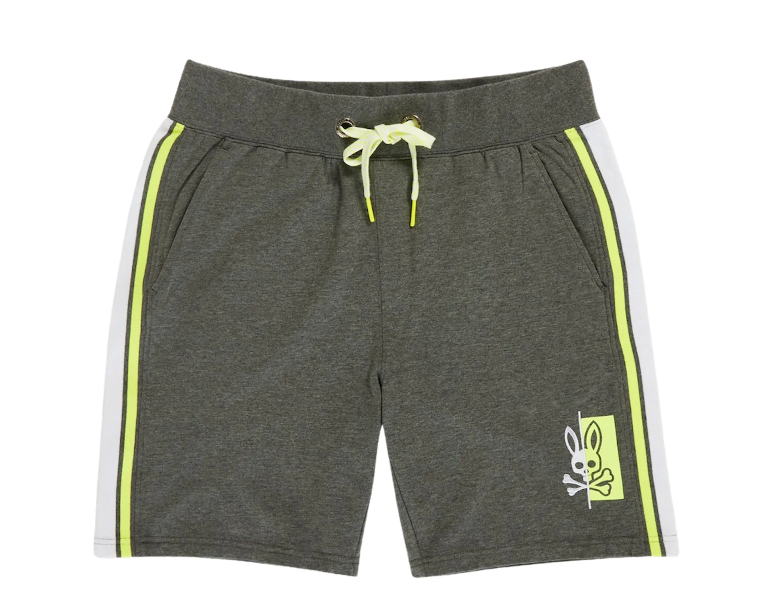 Psycho Bunny Dovedale Heather Storm Grey/Lime Men's Shorts B6R207N1FT-HST