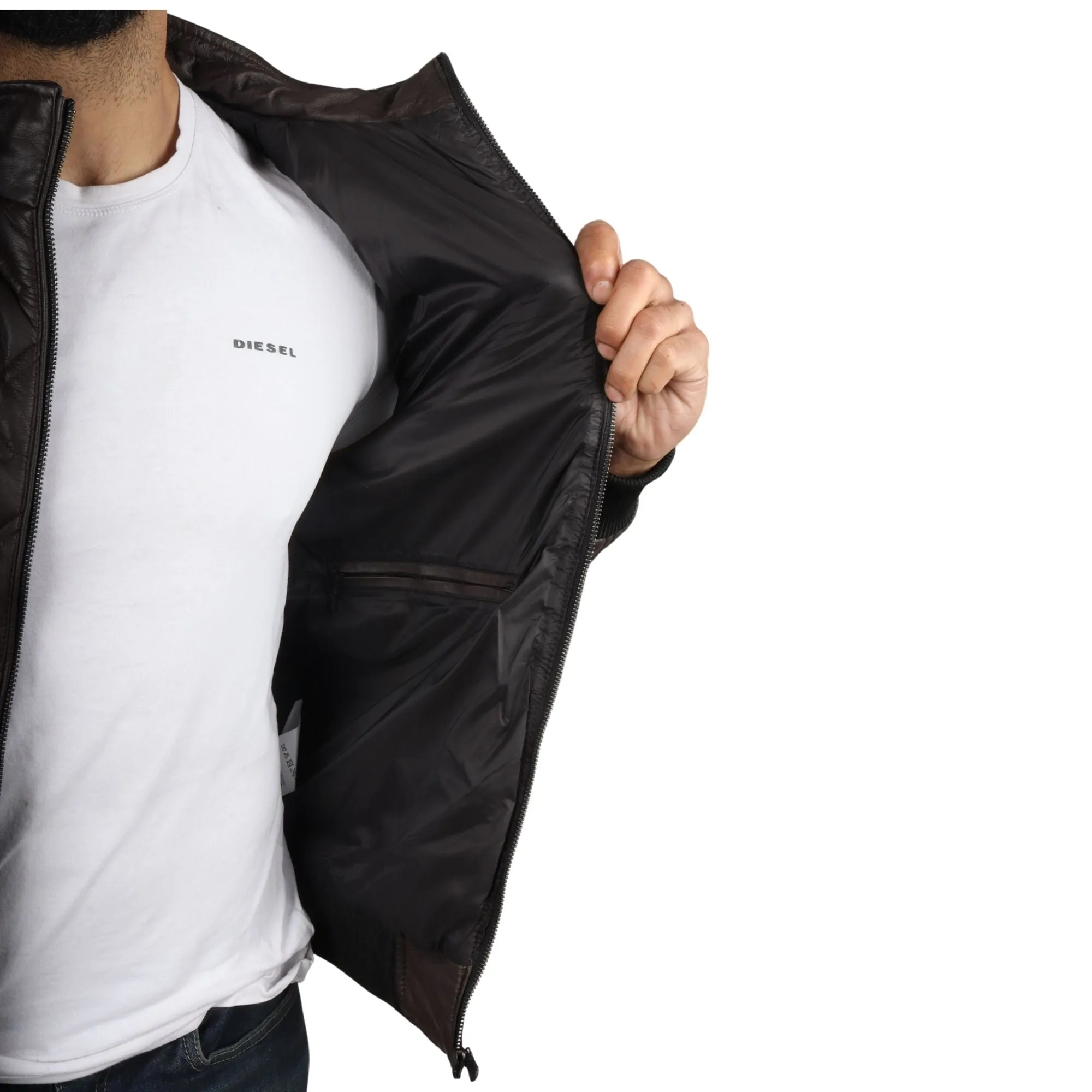 Puffer Quilted Bomber Real Leather Jacket