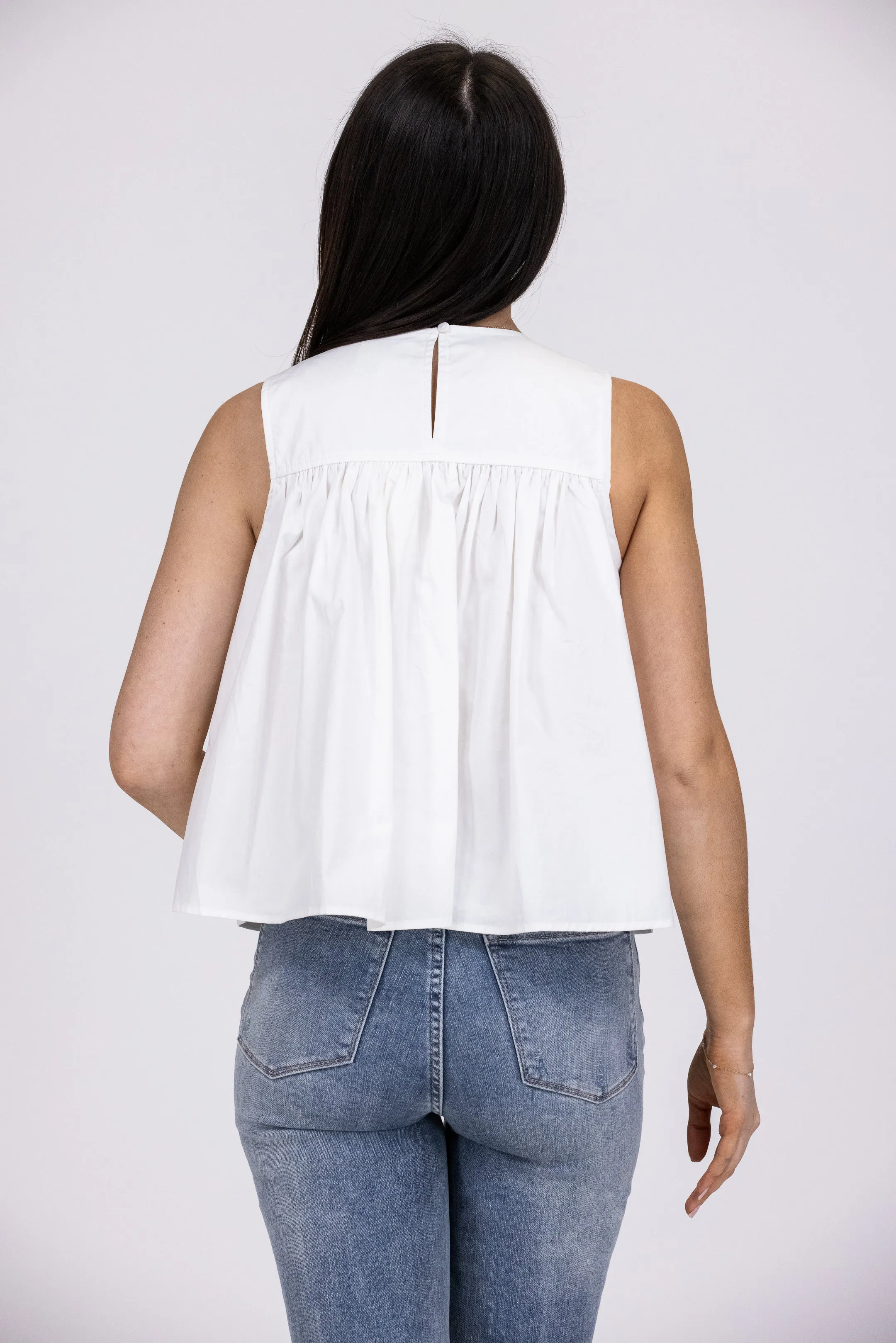 Rays Of Hope Women's Ruffle Detail Sleeveless Top
