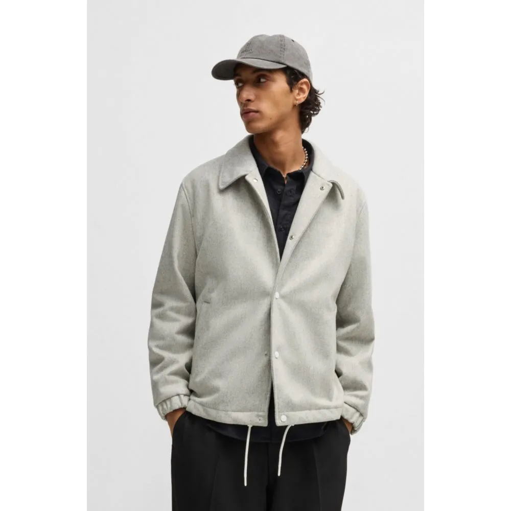 Regular-fit padded coach jacket in a wool blend