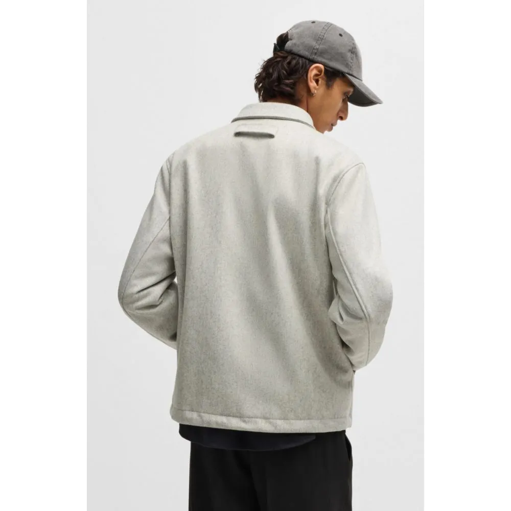 Regular-fit padded coach jacket in a wool blend