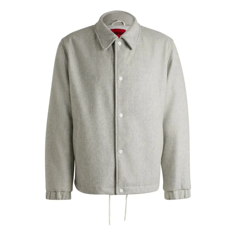 Regular-fit padded coach jacket in a wool blend