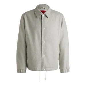 Regular-fit padded coach jacket in a wool blend