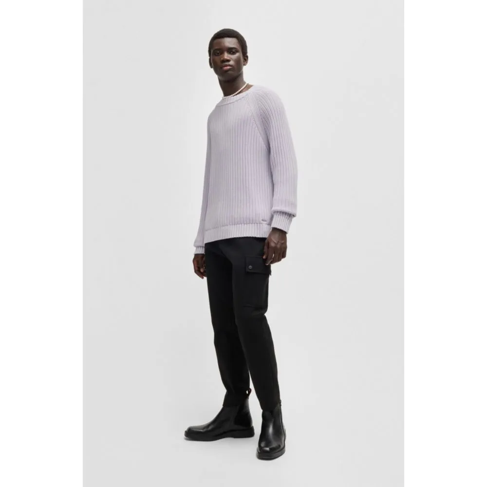 Regular-fit sweater in ribbed cotton