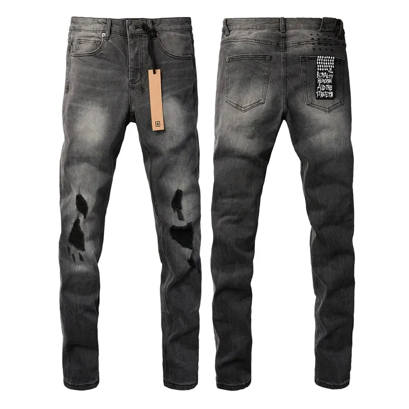 Retro Washed Light Jeans | Slim Fit Ripped Denim for Men & Women