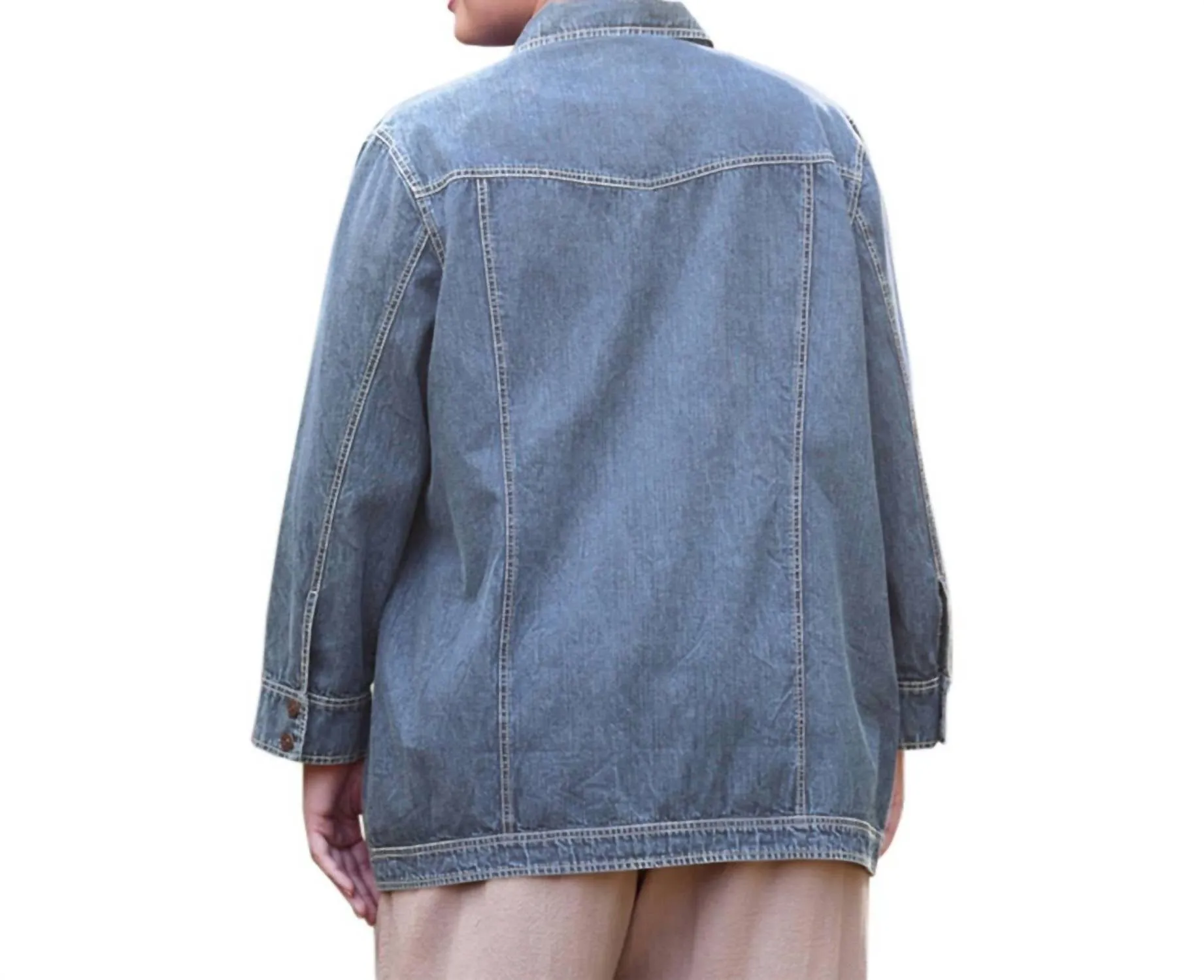 Rydel Denim Jacket - Plus Size In Indigo Denim