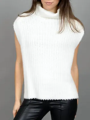 Salima Sleeveless Turtleneck Pullover In Winter White