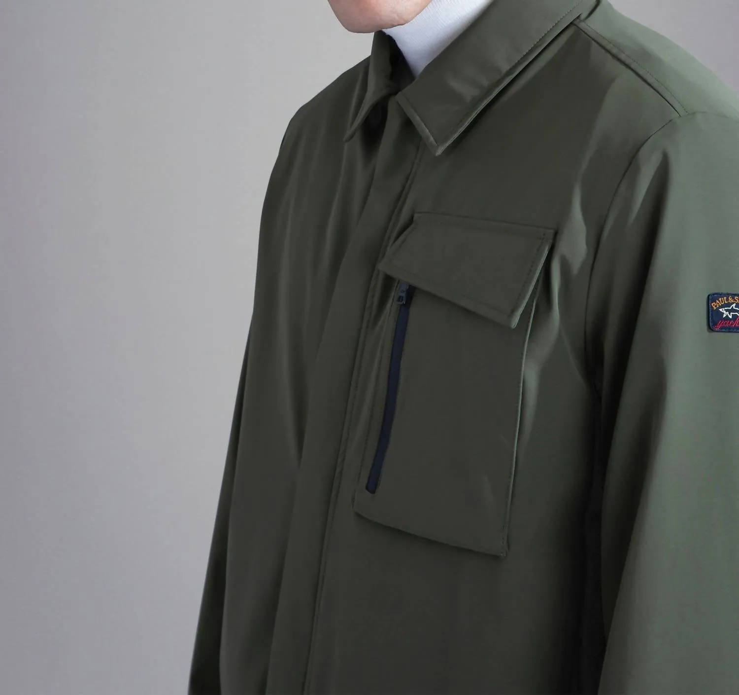 Save The Sea Re 4X4 Stretch Typhoon Shacket In Olive