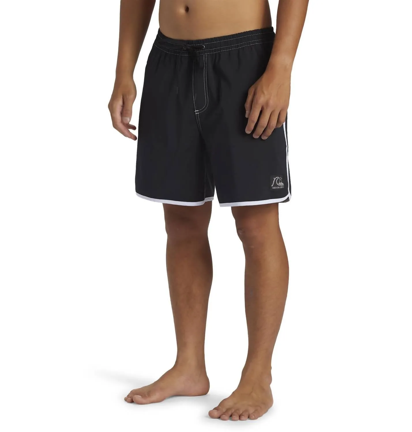 Scallop Hybrid Volley Shorts In Black