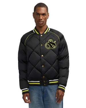 Scotch & Soda Men's Yrachie Quilted Varsity Bomber Jacket With Raglan Sleeves