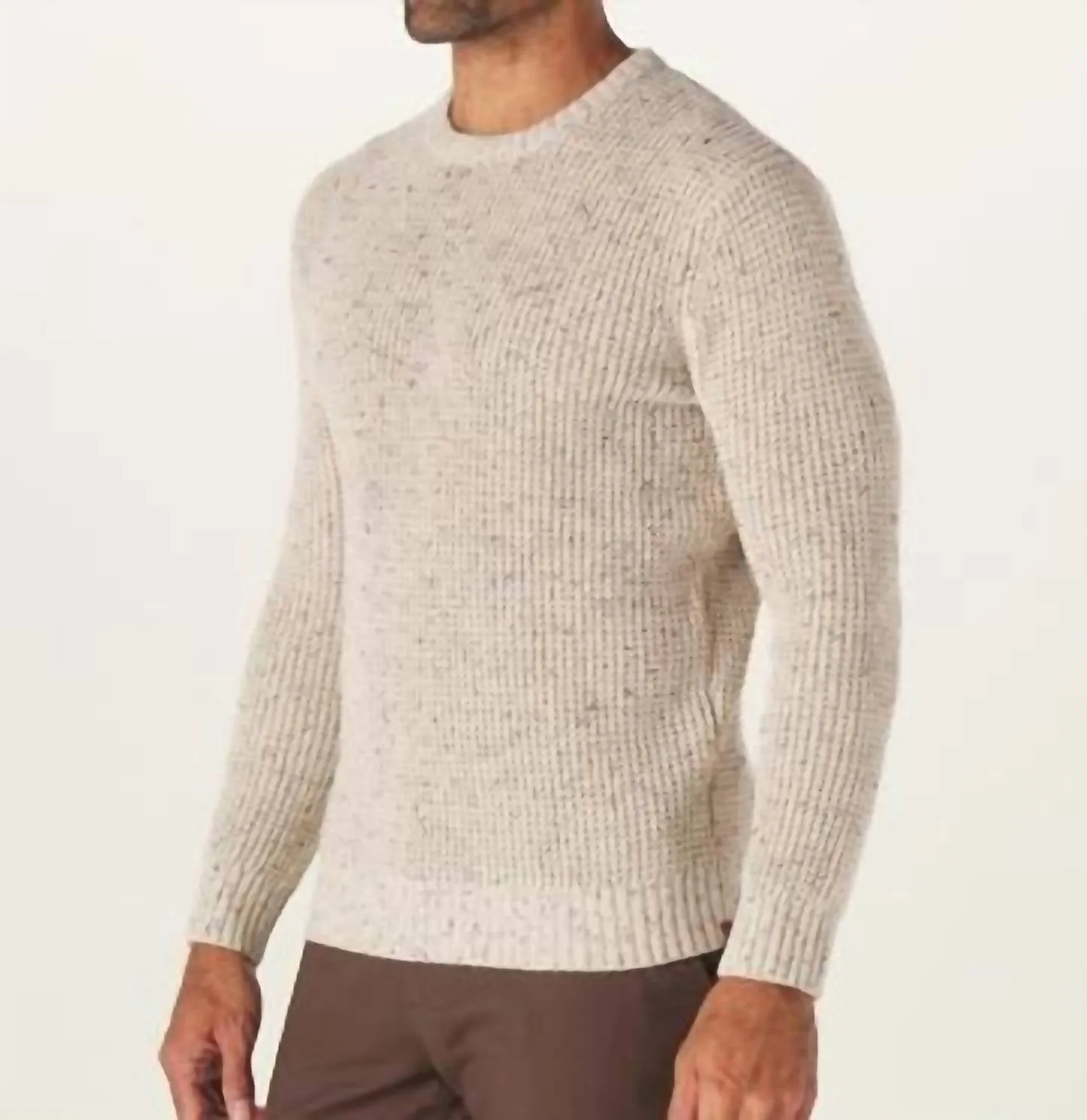 Seawool Nep Crew Sweater In Cream