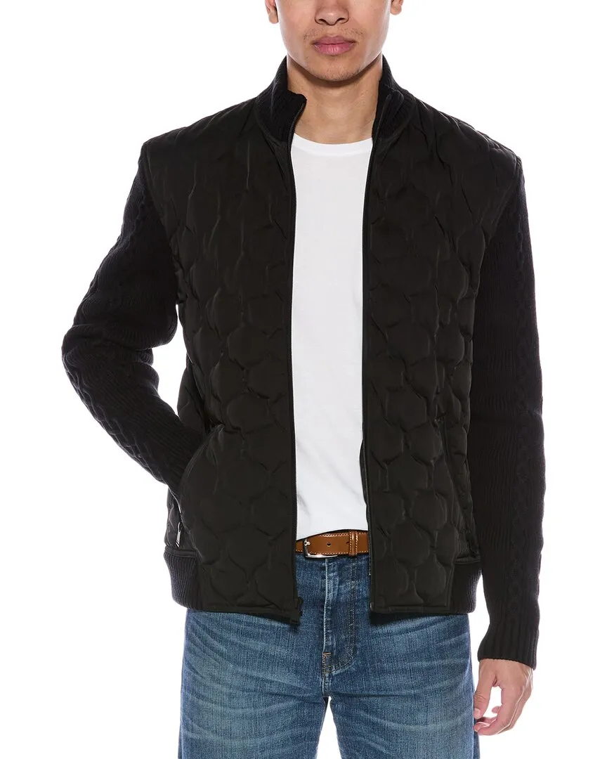 SIMKHAI Dunn Knit Combo Quilted Down Bomber Jacket