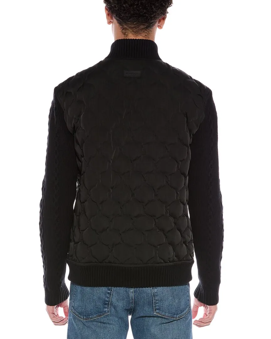 SIMKHAI Dunn Knit Combo Quilted Down Bomber Jacket