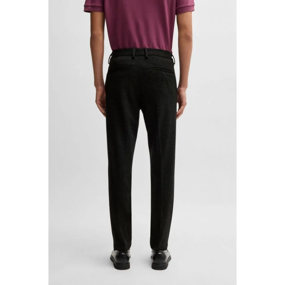 Slim-fit trousers in salt-and-pepper stretch jersey