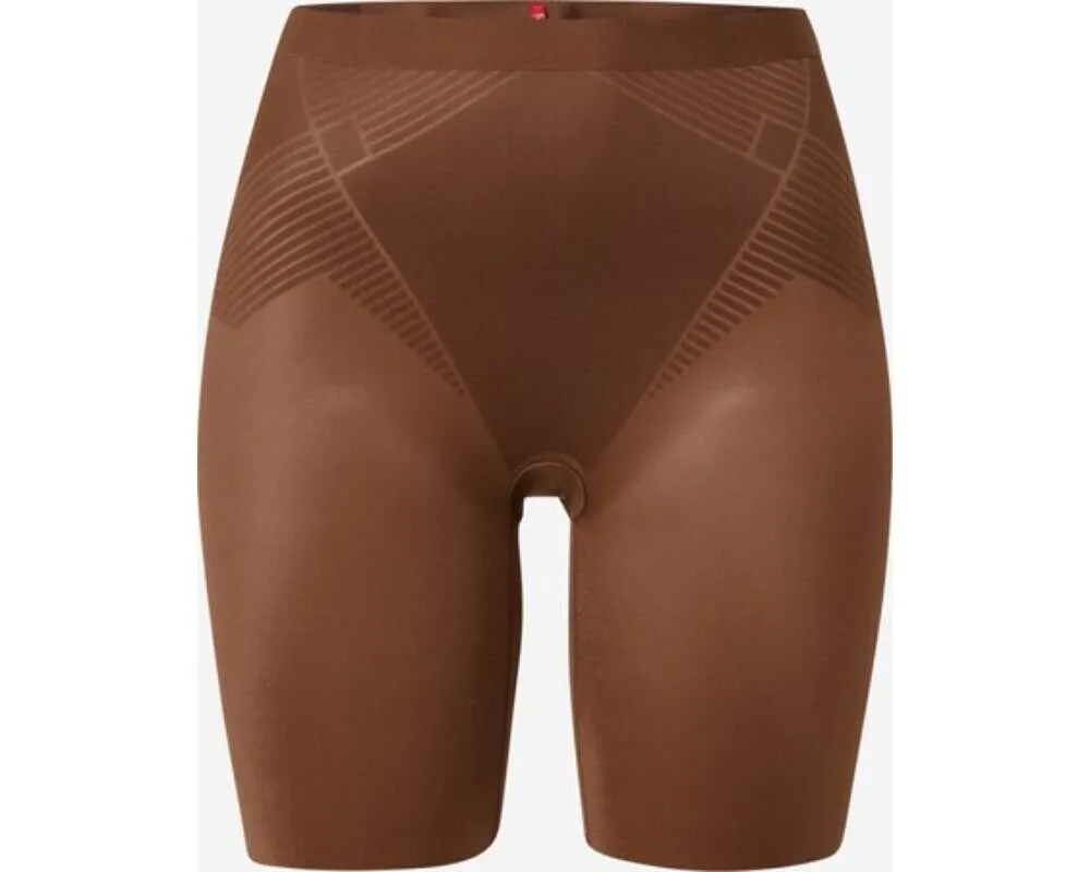 Spanx Thinstincts 2.0 Mid Thigh Shorts Women's 1X Chestnut Brown Stretch ERK746