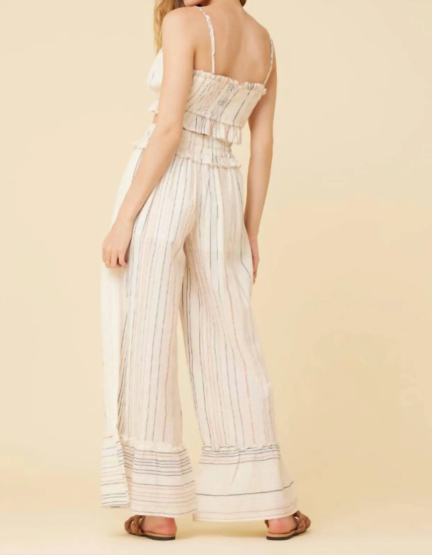 Stripe Tank Top In Ivory Denim
