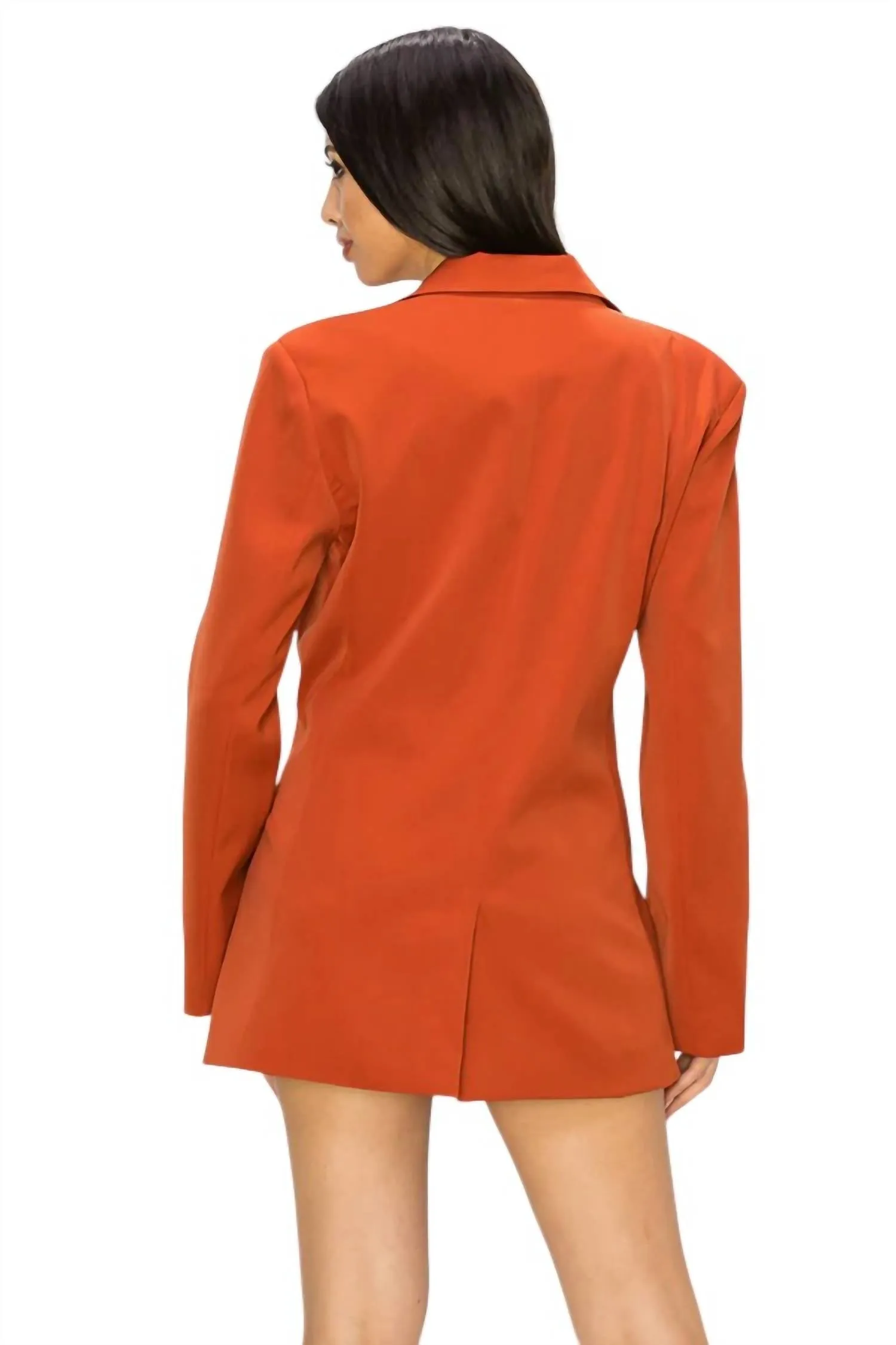 Suit Jacket & Shorts Set In Rust