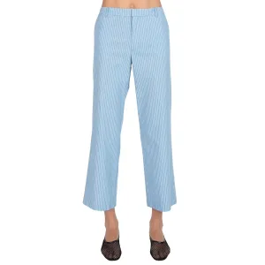 Superfine Twill Stripe Boyfriend Pant In Summer Sky/white
