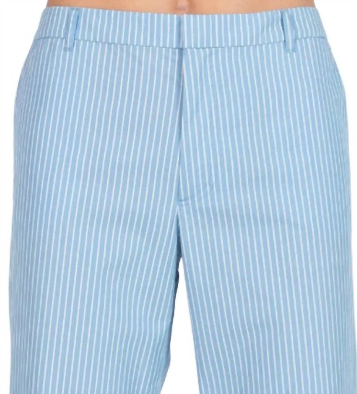 Superfine Twill Stripe Boyfriend Pant In Summer Sky/white
