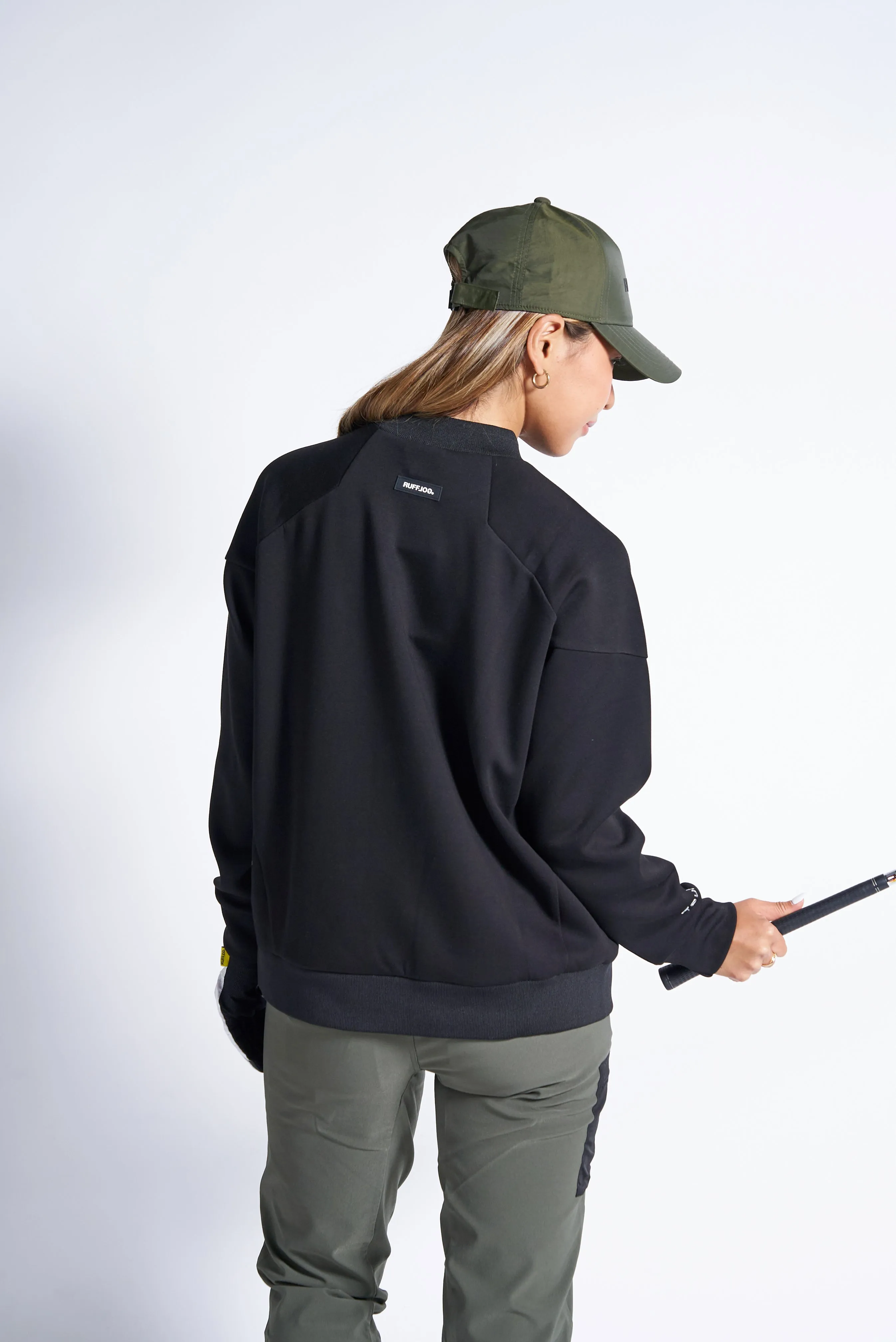 TC RAGLAN SLEEVES MOCK NECK SHIRTS BLACK