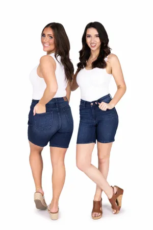 The Camila from Judy Blue: High-Rise V-Front Bermuda Shorts * Final Sale*