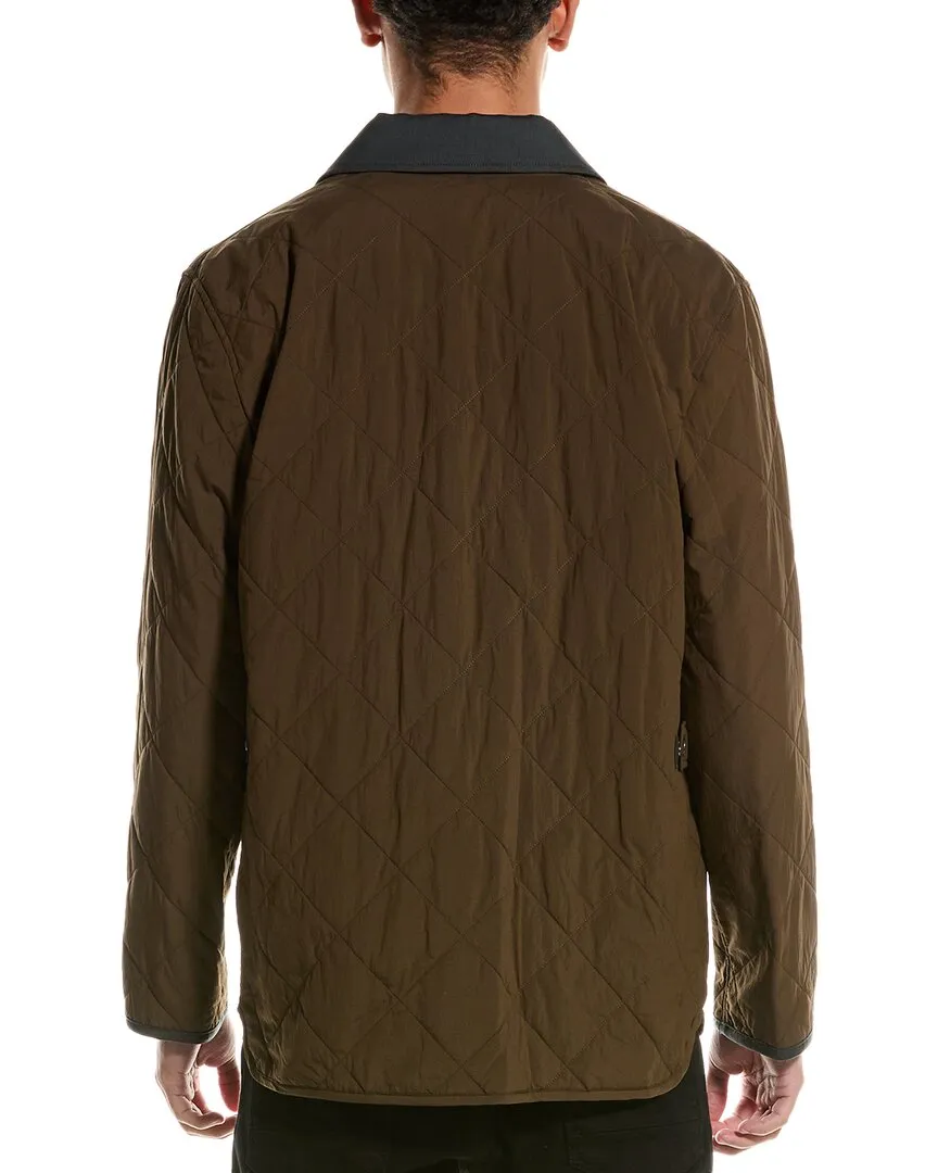 Theory Diamond Quilted Wool-Trim Jacket