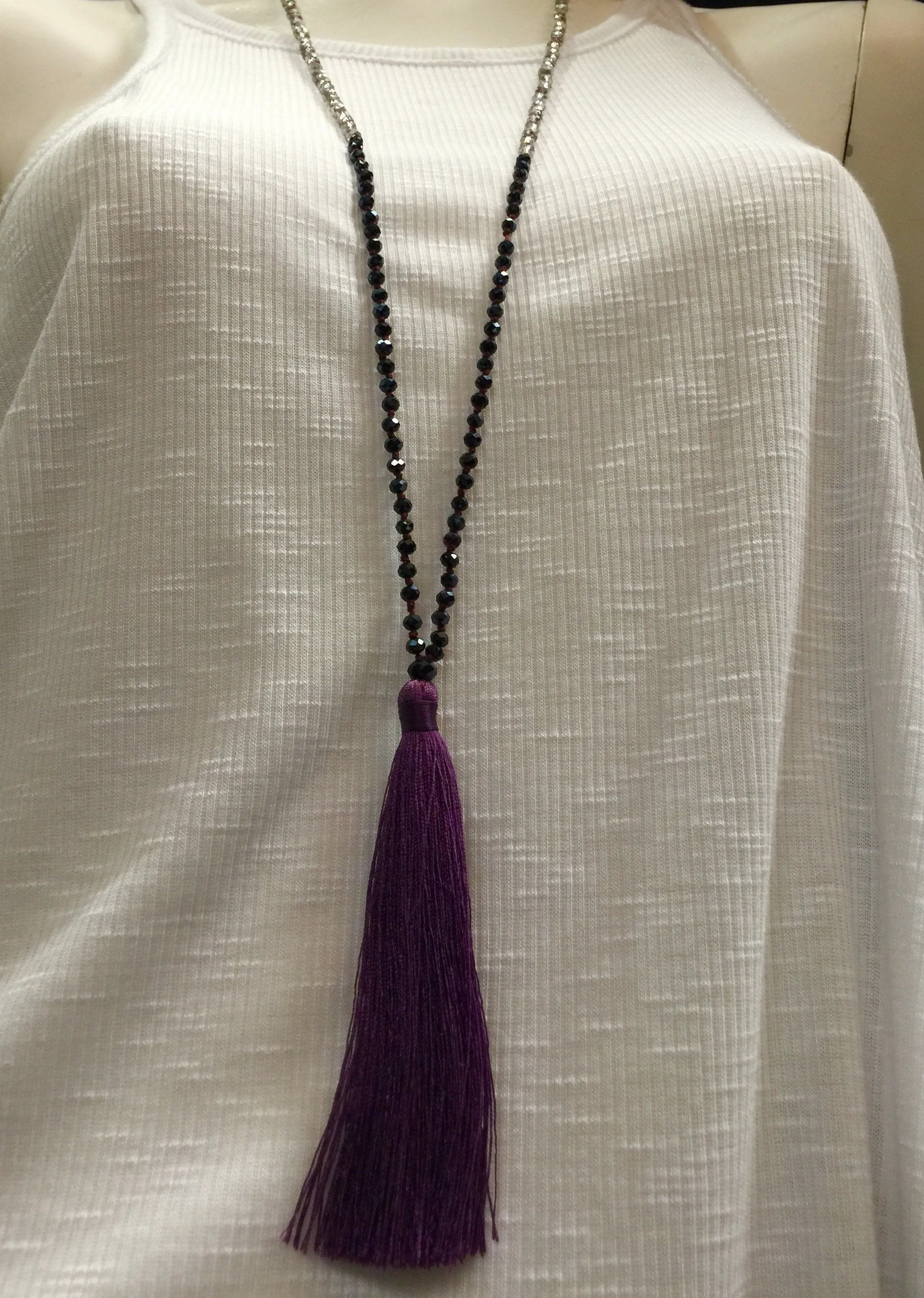 Tri Color Tassel Necklace
