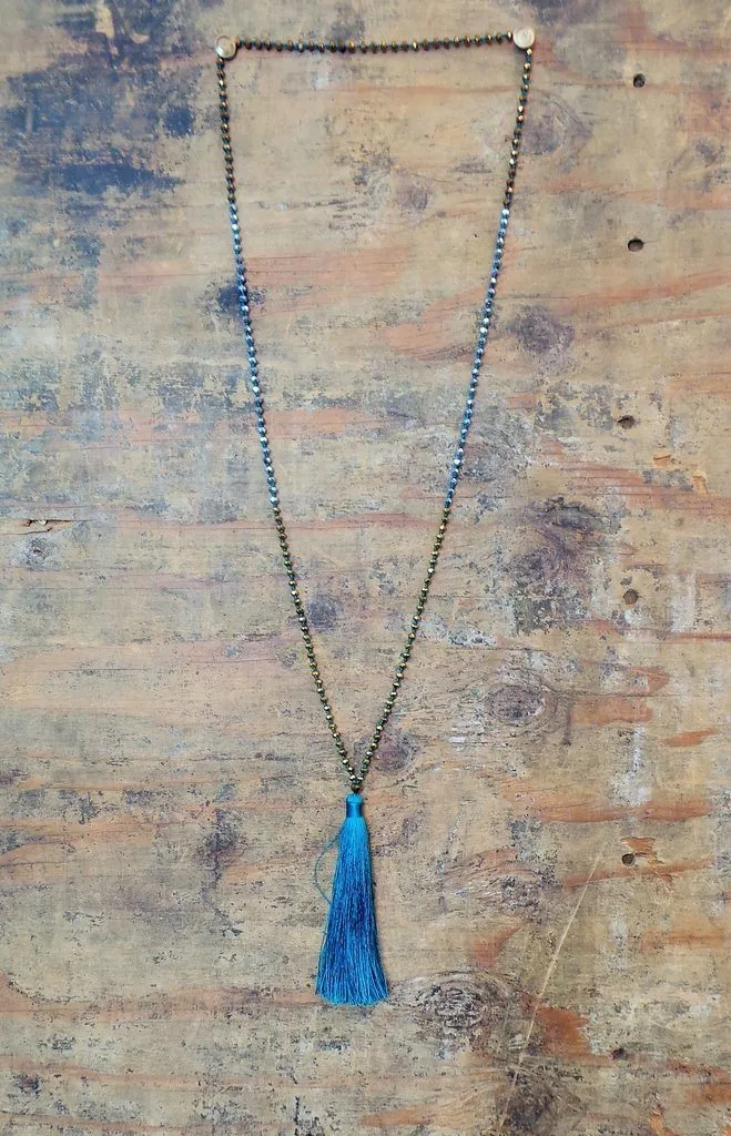 Tri Color Tassel Necklace