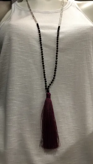 Tri Color Tassel Necklace