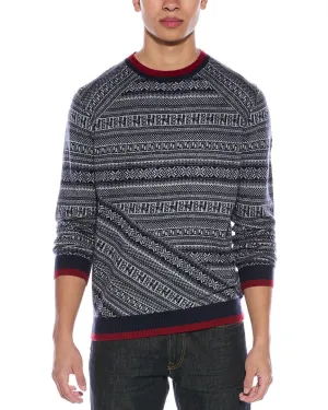 tyler böe Bias Snowflake Pattern Wool-Blend Crewneck Sweater