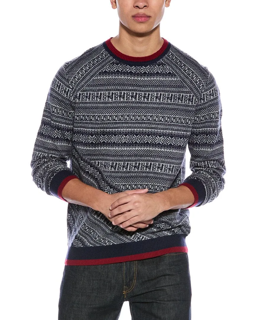 tyler böe Bias Snowflake Pattern Wool-Blend Crewneck Sweater