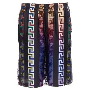 Versace Neon Greca silk twill shorts