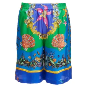 Versace Tresor De La Mer seashell print silk shorts