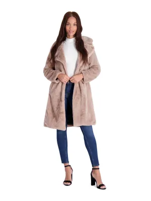 Womens Faux Fur Plush Faux Fur Coat