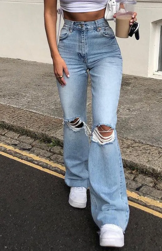 Women's Jeans - Wide Leg Flared Pants