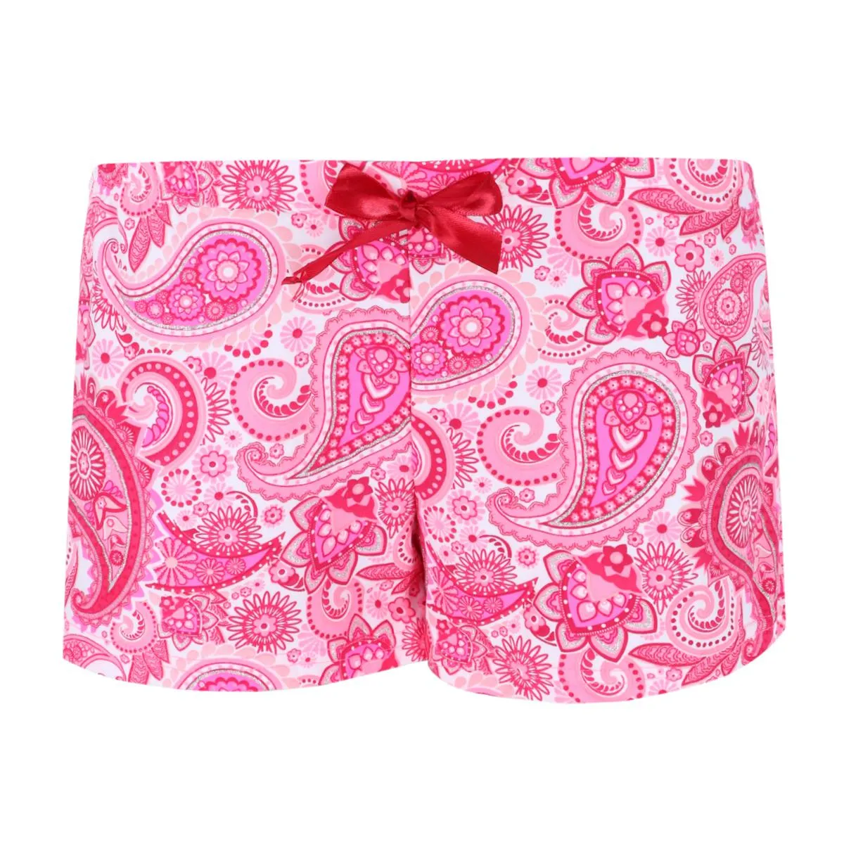Women's Plus Size Paisley Henley Short Sleeve and Shorts Set