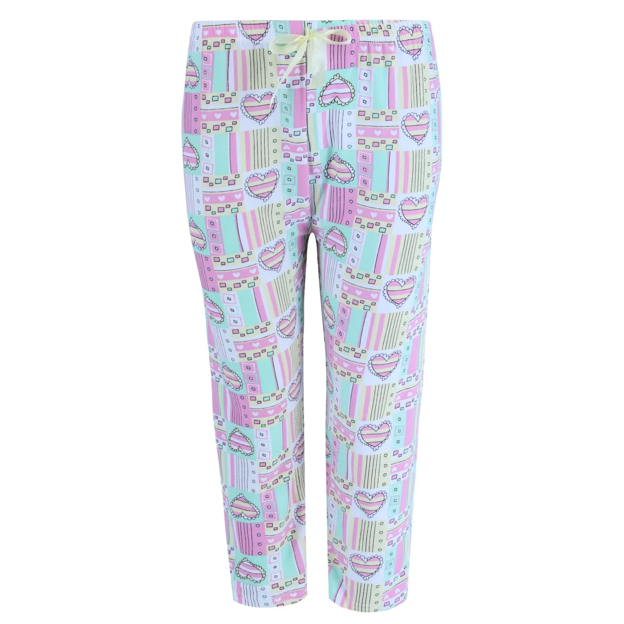 Women's Plus Size Patchwork Hearts Capri Set